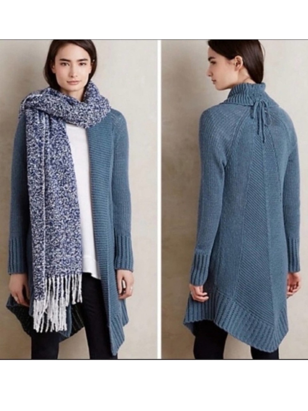 Anthropologie Angel of the North Fidus Open Front Cardigan Chunky Heavy Knit M